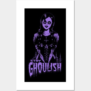 Goth dead girl, Stay Ghoulish! (purple version) Posters and Art